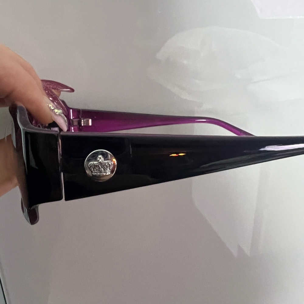 NWOT Juicy Couture Plum Purple & Black Crown Sunglasses - Picture 12 of 12